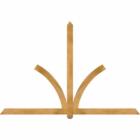 Ekena Millwork Redmond Rough Sawn Timber Gable Bracket, Western Red Cedar, 96"W x 64"H x 2"D x 4"F, 16/12 Pitch GBW096X64X0204RED00RWR
